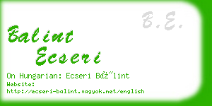 balint ecseri business card